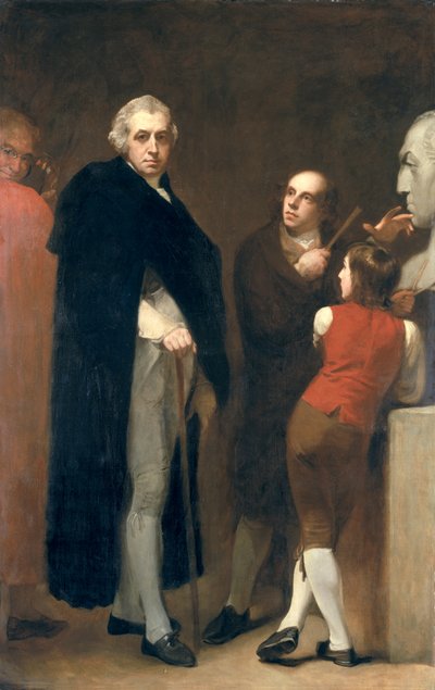 John Flaxman (1755-1826) modelliert seine Büste von William Hayley (1745-1820), ca. 1791-92 von George Romney