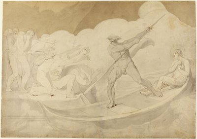 Psyche über den Styx gefahren aus Apuleius, Der goldene Esel, VI, 18 von George Romney