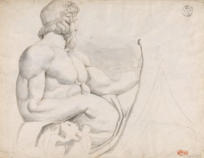 Studie der Skulptur des Tiberfluss-Gottes von George Romney