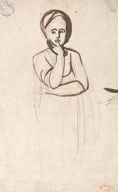 Studie einer nachdenklichen Frau von George Romney