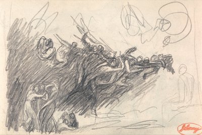 Die drei Grazien und Dämonen verspotten Christus für "Die Versuchung Christi" von George Romney