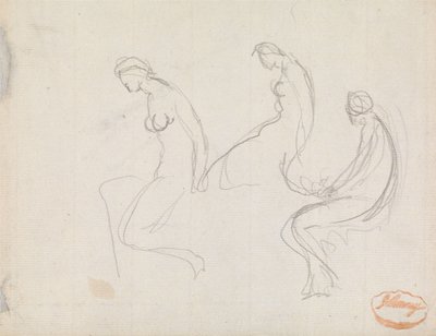 Drei Studien einer sitzenden Frau von George Romney