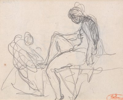Zwei Figuren: Wahrscheinlich für das Bad der Diana von George Romney