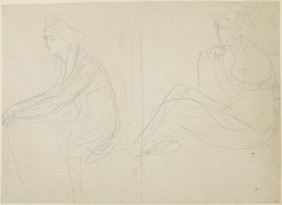 Zwei Studien einer sitzenden Frau von George Romney