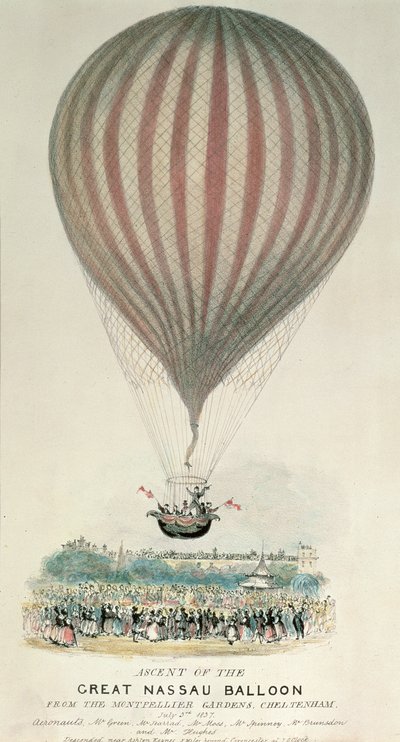 Aufstieg des Großen Nassau-Ballons, Montpellier Gardens, 3. Juli 1837 von George Rowe