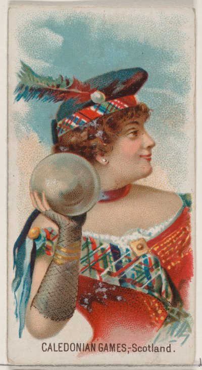 Caledonian Games, Schottland, aus der Feiertagsserie N80 für Duke-Zigaretten, 1890 von George S. Harris and Sons
