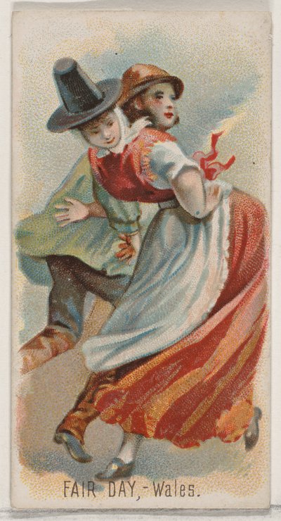 Jahrmarktstag, Wales, aus der Serie Holidays N80 für Duke-Zigaretten, 1890 von George S. Harris and Sons