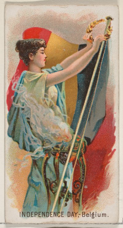 Unabhängigkeitstag, Belgien, Österreich, aus der Feiertagsserie N80 für Duke-Marken-Zigaretten, 1890 von George S. Harris and Sons