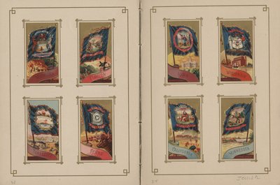 Flaggen aller Nationen und der Vereinigten Staaten von Amerika - Seiten 33 und 34, 1887 von George S. and Sons Harris
