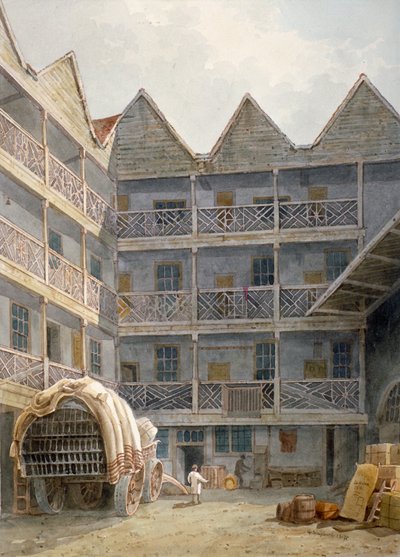 Ansicht des Hofes am Bull and Mouth Inn, St Martin