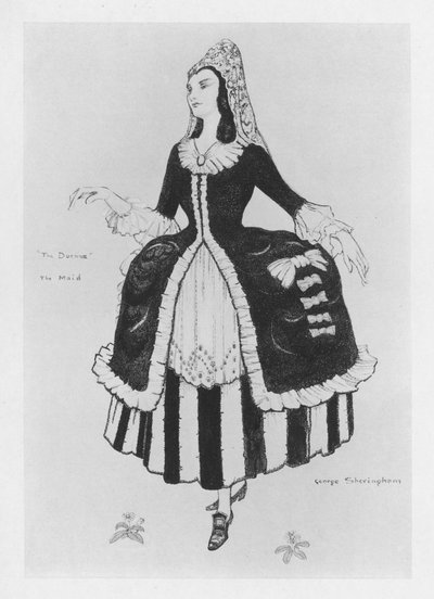 Illustration für Die Gouvernante von Sheridan (Farblithografie) von George Sheringham