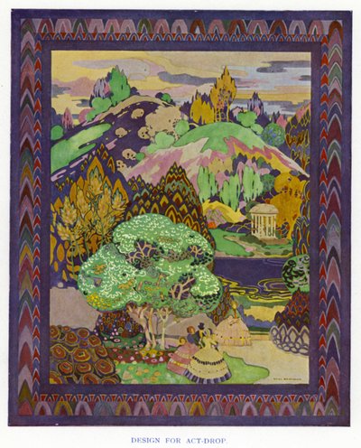 Die Duenna von Sheridan: Entwurf für den Aktabfall (Farblithografie) von George Sheringham