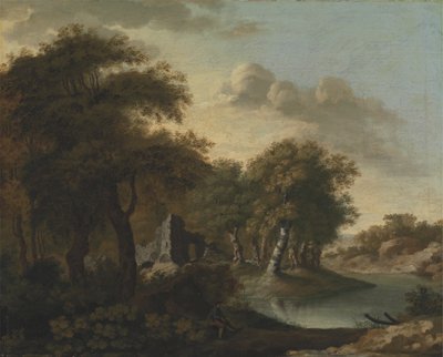 Eine Ansicht in der Nähe von Arundel, Sussex, mit Ruinen am Wasser von George Smith