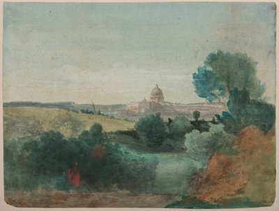 Sankt Peter von der Campagna aus gesehen, ca. 1850 von George Snr. Inness
