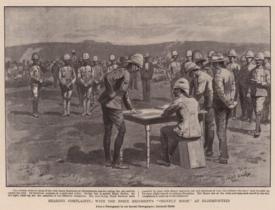 Beschwerden anhören, mit dem Essex-Regiments-Ordensraum in Bloemfontein von George Soper
