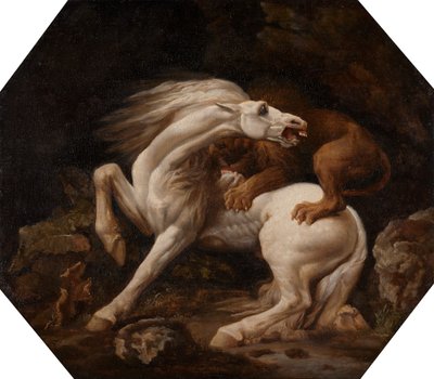 Pferd von einem Löwen angegriffen Episode C von George Stubbs