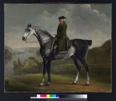 Joseph Smyth Esquire, Leutnant des Whittlebury-Waldes, Northamptonshire, auf einem Apfelschimmel, ca. 1762-64 von George Stubbs