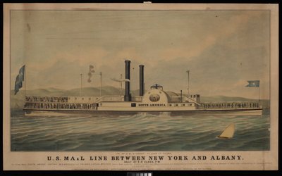US Mail Line zwischen New York und Albany täglich um 17 Uhr von George T. (after) Sanford