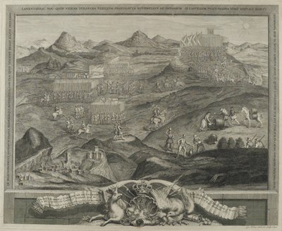Die Schlachtordnung von Carberry Hill bei Edinburgh im Jahr 1567, ca. 1738 von George Vertue