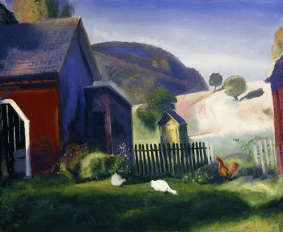 Hof und Hühner, 1924 von George Wesley Bellows