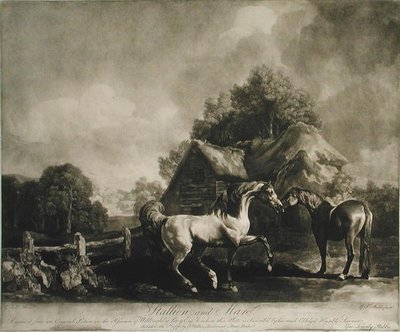 Hengst und Stute, graviert von George Townley Stubbs, 1776 von George after Stubbs