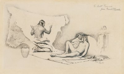 Studie für Die Geschichte des Bildschreibers, ca. 1884 von George de Forest Brush or Brusch