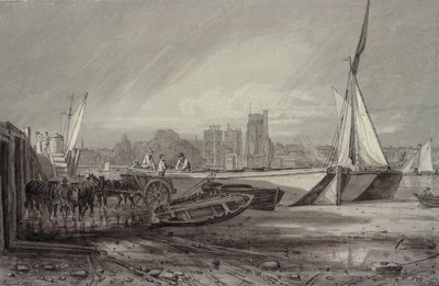 Lambeth Palace und Kirche von Millbank von George the Younger Barret