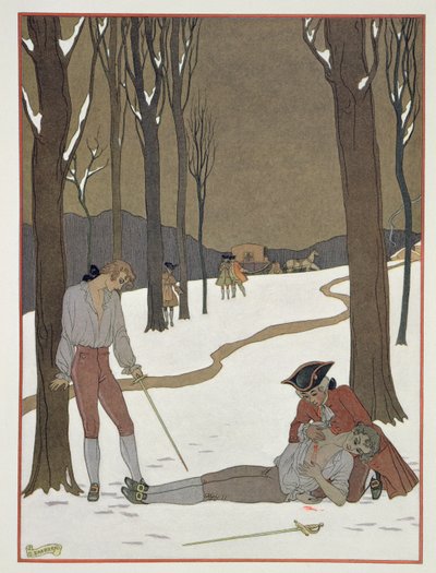 Das Duell zwischen Valmont und Danceny, Illustration aus 