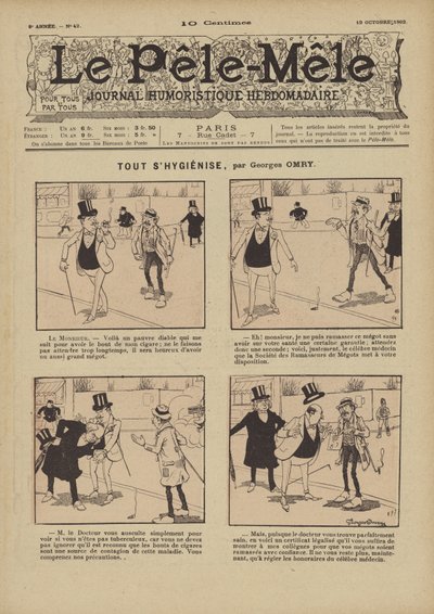 Tout shygienise. Illustration für Le Pele-Mele, 1902 von Georges Antonin Henri Mory