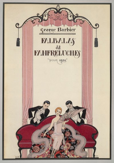 Titelblatt von Falbalas et Fanfreluches, Almanach von 1925 von Georges Barbier