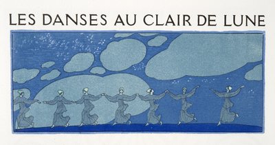Les Danses au Clair de Lune, Illustration aus Les Chansons de Bilitis, von Pierre Louys, veröffentlicht 1922 von Georges Barbier