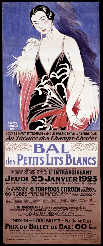Plakat „Am Théâtre des Champs-Elysées - Le bal des petits lits blancs organisiert von l