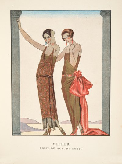 Vesper, aus einer Sammlung von Modeplatten von Georges Barbier