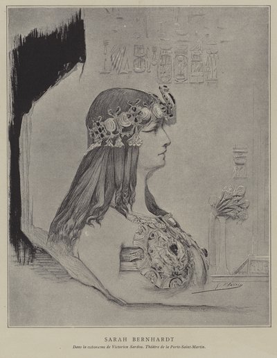 Sarah Bernhardt, französische Schauspielerin von Georges Clairin