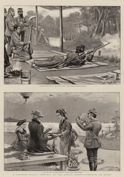 Ein japanisches Bisley, Skizzen vom jährlichen Schießfest in Kioto von Georges Ferdinand Bigot