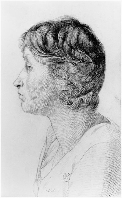Idiot, Illustration aus einem unveröffentlichten Traktat von Jean Etienne Dominique Esquirol über die Wahnsinnigen des Salpetriere Asyls, ca. 1818 von Georges Francois Gabriel
