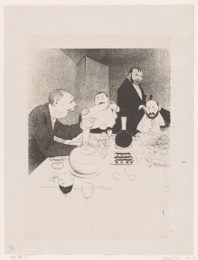 Männer am Tisch während eines Dinners von Georges Hermann Rene Paul