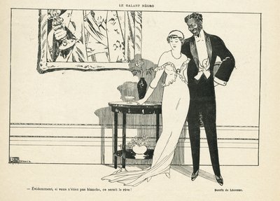 Illustration von Georges Leonnec (1881-1940) in Le Lire, 20/07/12 - Der galante Neger - Liebe, Xenophobie - Schwarz von Georges Leonnec