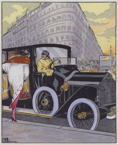 Damenmode aus den 1910er Jahren und ein Lorraine-Dietrich Auto von Georges Leonnec