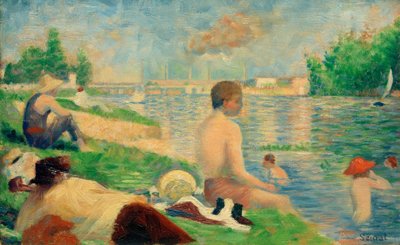Badeplatz Asnières (Finale Studie) von Georges Seurat