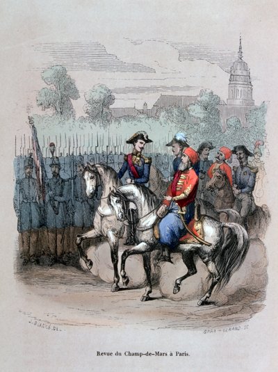 Militärparade mit Ibrahim Pacha, Champ de Mars, Paris von Gerard Corbiau