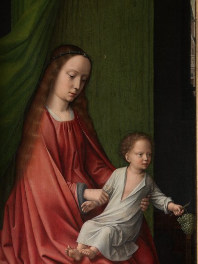 (Detail) eines Außenpanels der Taufe Christi, ca. 1502-08 von Gerard David