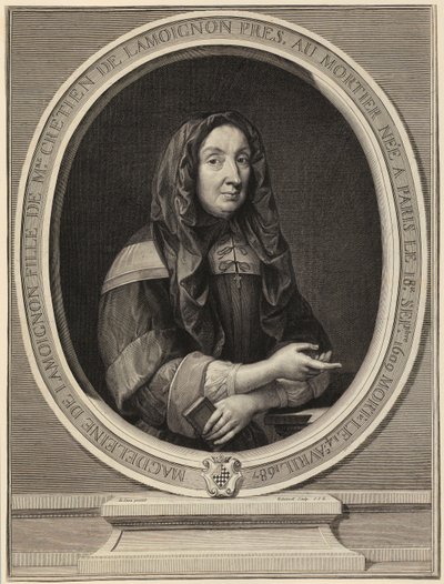 Porträt von Madeleine de Lamoignon von Gérard Edelinck