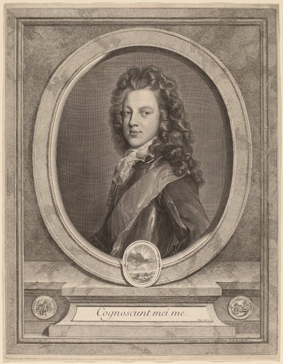 James III, Prinz von Wales von Gerard Edelinck after François de Troy