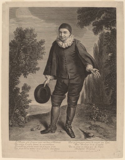 Raimond Poisson als Crispin von Gerard Edelinck after Theodor Netscher