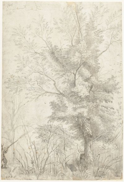 Wald der Villa Madama außerhalb Roms, mit einem schießenden Jäger von Gerard ter Borch
