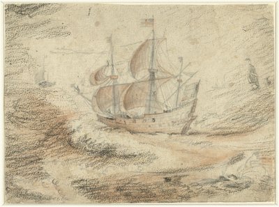 Segelndes Schiff auf See von Gerard ter Borch (II) (possibly)