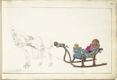 Pferd und Schlitten von Gerard ter Borch (II) (signed by artist)