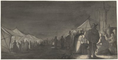 Der Milchmarkt in Zwolle, bei Abend von Gerard ter Borch (II)
