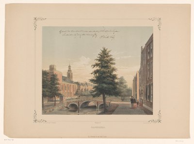Ansicht auf den Rapenburg in Leiden von Gerardus Johannes Bos